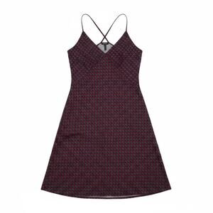 Abercrombie & Fitch Y2K Mini Slip Dress Open Back Small Geometric Retro Club